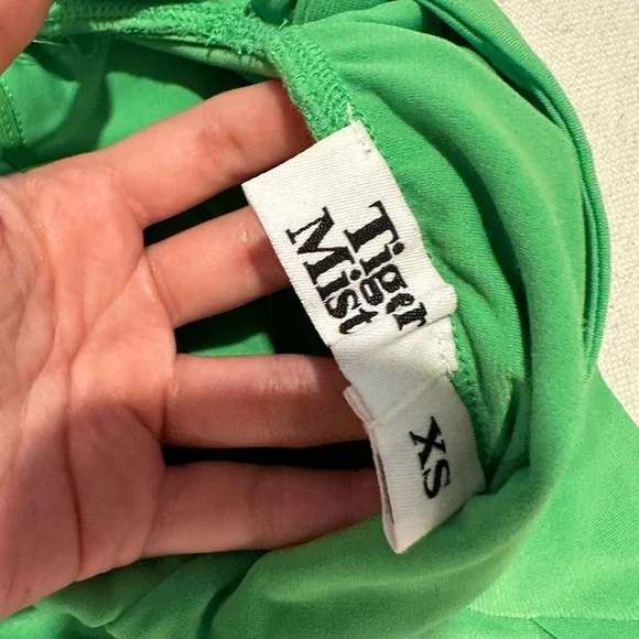 TIGER MIST GREEN MINI SLIT DRESS - Picture 5 of 5